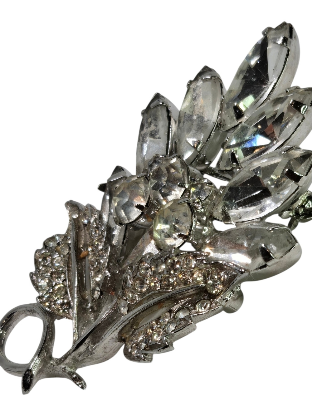 Albert Weiss Clear Austrian Crystal Floral Bouquet Brooch - Picture 2 of 7